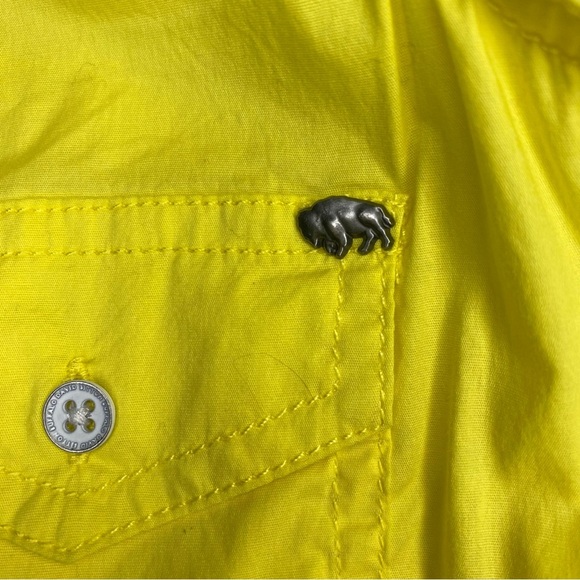 NWT BUFFALO Trixia Sleeveless Sz Small Full Button Cotton Neon Yellow Bl… - Picture 7 of 9